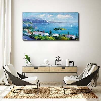 Obraz Canvas Prímorská krajina v modrej farbe
