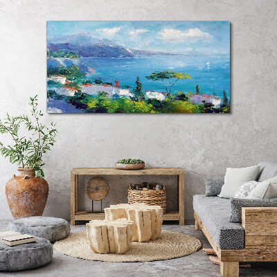 Obraz Canvas Prímorská krajina v modrej farbe