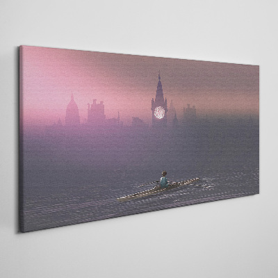 Obraz canvas Ponorený do mestských hmiel