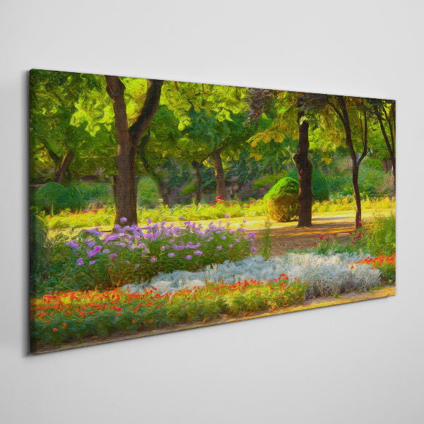 Obraz canvas Kvetinový raj v slnečnej záhrade
