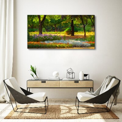 Obraz canvas Kvetinový raj v slnečnej záhrade