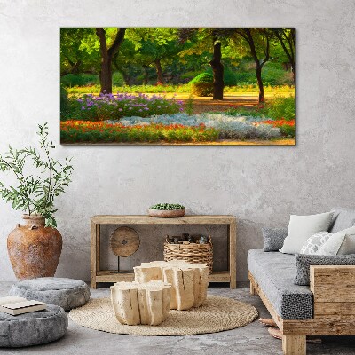 Obraz canvas Kvetinový raj v slnečnej záhrade