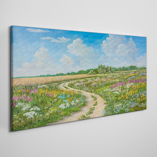 Obraz canvas Kvetinový chodník medzi lúkami