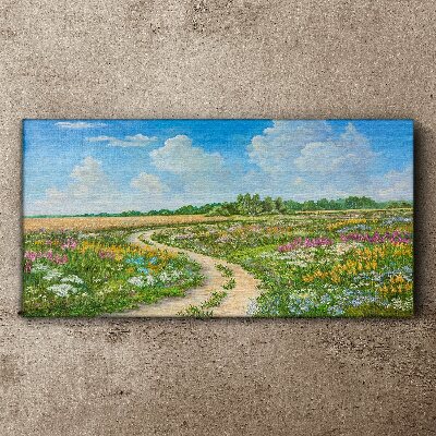Obraz canvas Kvetinový chodník medzi lúkami
