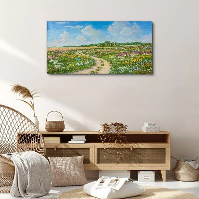 Obraz canvas Kvetinový chodník medzi lúkami