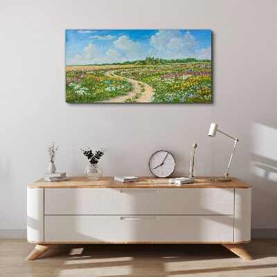 Obraz canvas Kvetinový chodník medzi lúkami