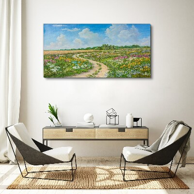 Obraz canvas Kvetinový chodník medzi lúkami