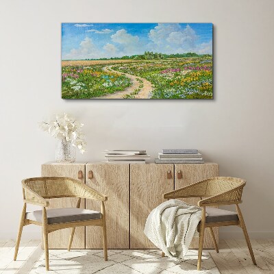 Obraz canvas Kvetinový chodník medzi lúkami