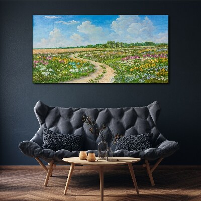 Obraz canvas Kvetinový chodník medzi lúkami