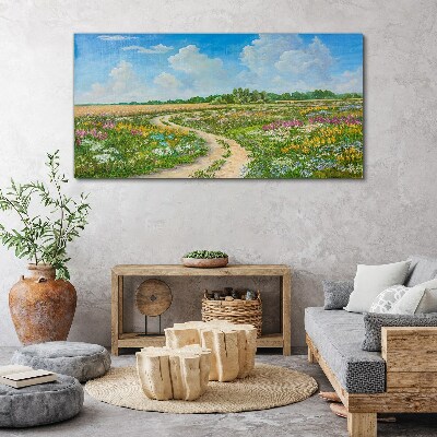 Obraz canvas Kvetinový chodník medzi lúkami