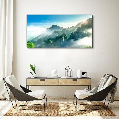Obraz canvas Horská krajina v hmlisté ráno