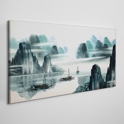 Obraz Canvas Pokojné jazero v horskej krajine