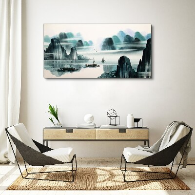 Obraz Canvas Pokojné jazero v horskej krajine