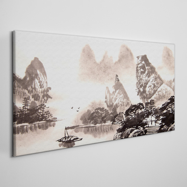 Obraz Canvas Čínske atramentové lode