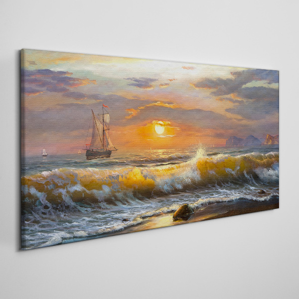 Obraz canvas Západ slnka nad morom