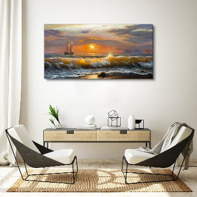 Obraz canvas Západ slnka nad morom
