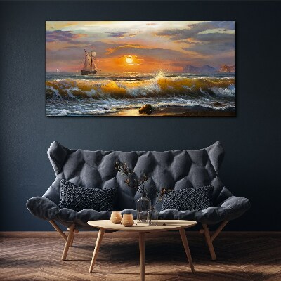 Obraz canvas Západ slnka nad morom