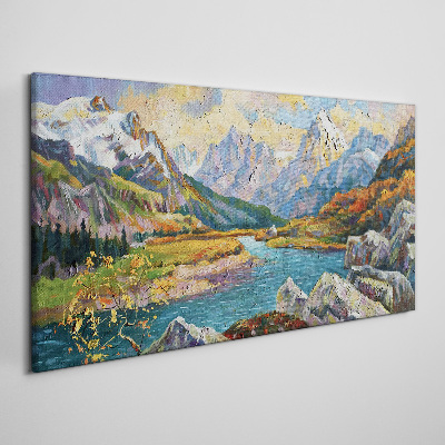 Obraz canvas Horská krajina s riekou