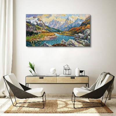 Obraz canvas Horská krajina s riekou