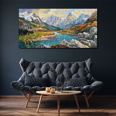 Obraz canvas Horská krajina s riekou