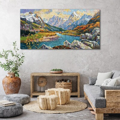 Obraz canvas Horská krajina s riekou
