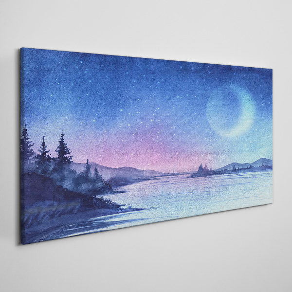 Obraz canvas Čarovný večer pri jazere