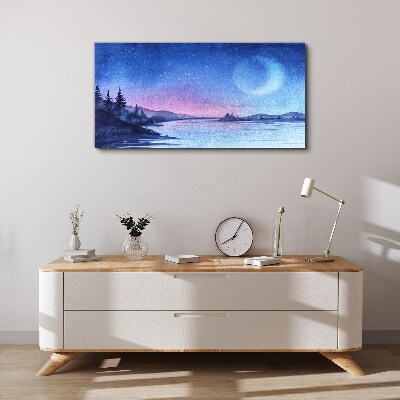 Obraz canvas Čarovný večer pri jazere