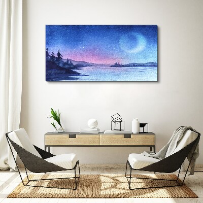 Obraz canvas Čarovný večer pri jazere