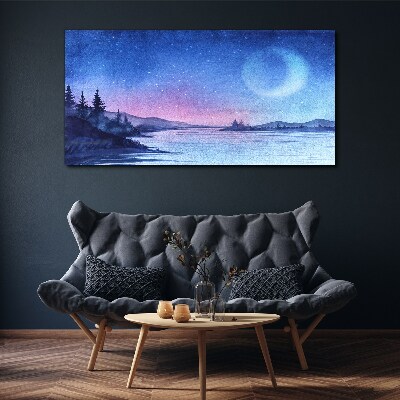 Obraz canvas Čarovný večer pri jazere
