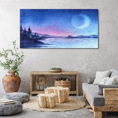 Obraz canvas Čarovný večer pri jazere