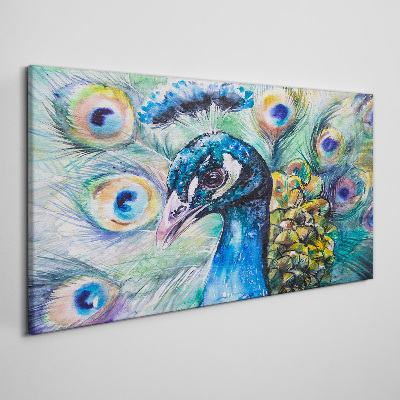 Obraz Canvas Maľovanie zvieracie vták páv