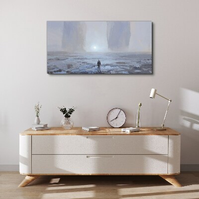 Obraz canvas Putovanie sám v zahmlenom priestore