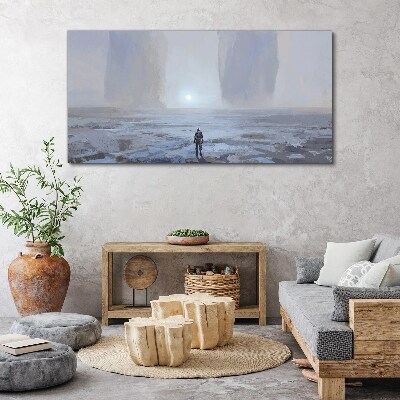 Obraz canvas Putovanie sám v zahmlenom priestore