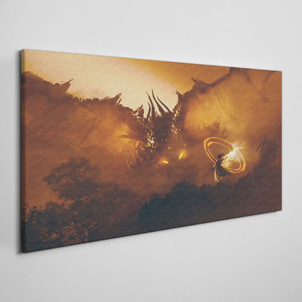 Obraz Canvas Drak v ohni magického rituálu