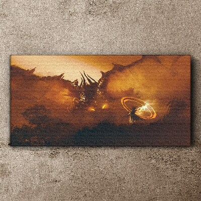 Obraz Canvas Drak v ohni magického rituálu