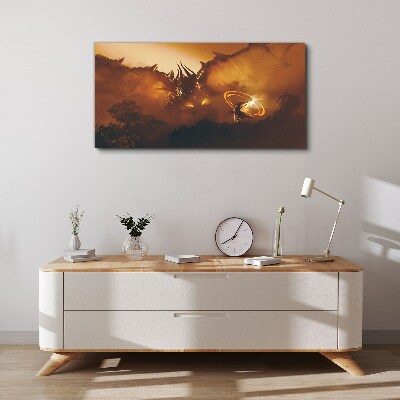 Obraz Canvas Drak v ohni magického rituálu