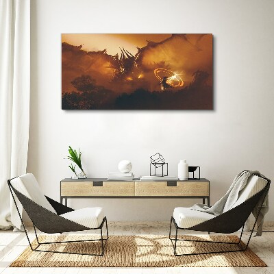 Obraz Canvas Drak v ohni magického rituálu