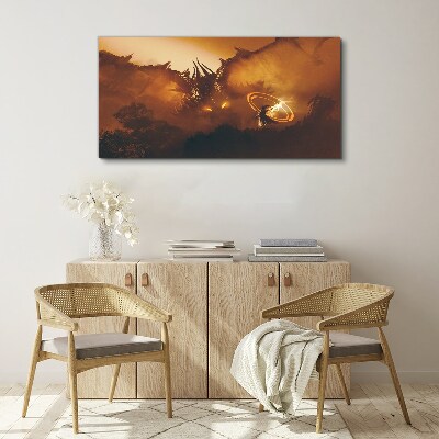 Obraz Canvas Drak v ohni magického rituálu