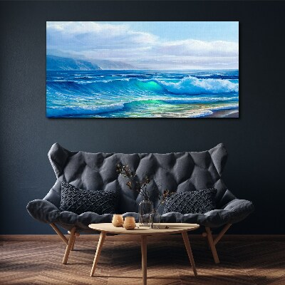 Obraz canvas Morské vlny mraky