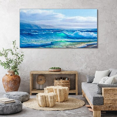 Obraz canvas Morské vlny mraky