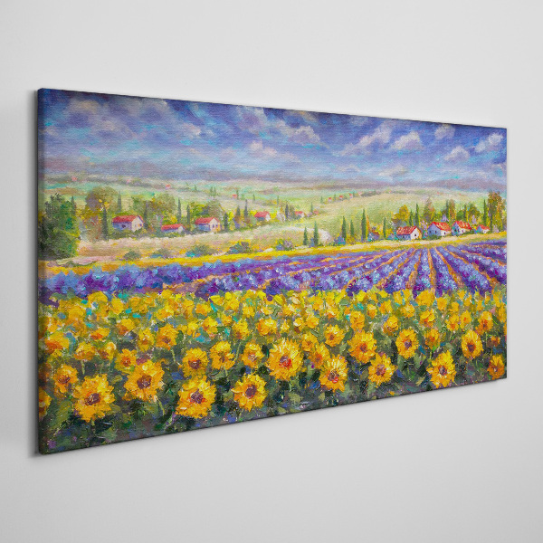 Obraz canvas Kvetinová krajina v slnečnom svetle