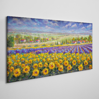 Obraz canvas Kvetinová krajina v slnečnom svetle