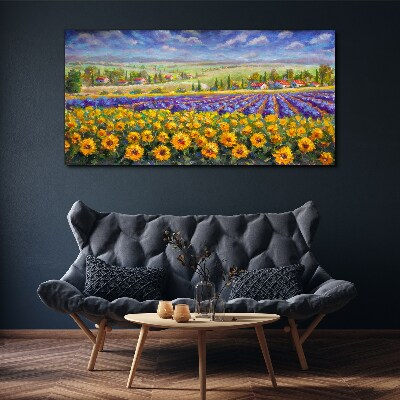 Obraz canvas Kvetinová krajina v slnečnom svetle