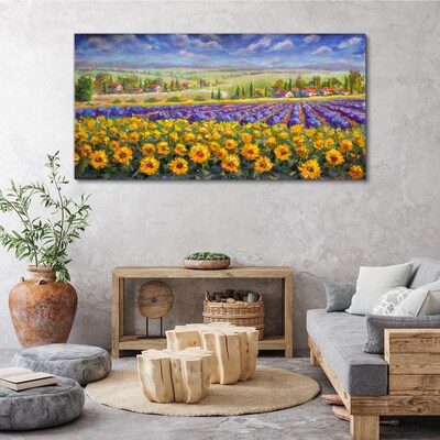 Obraz canvas Kvetinová krajina v slnečnom svetle