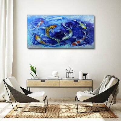 Obraz canvas Tanec kapra v modrej vode