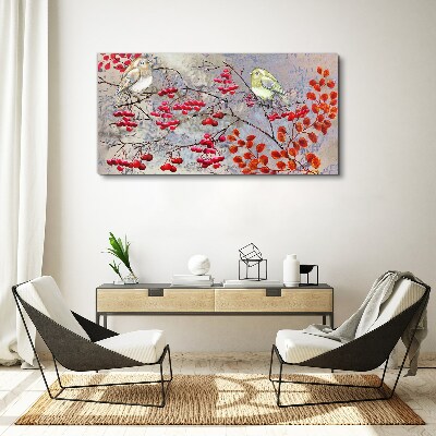 Obraz canvas Vtáky na konári s ovocím