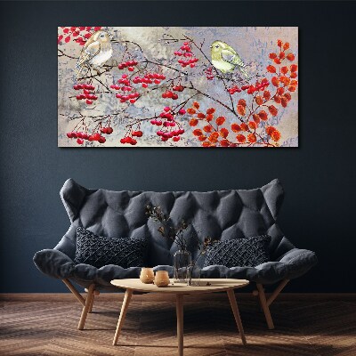 Obraz canvas Vtáky na konári s ovocím