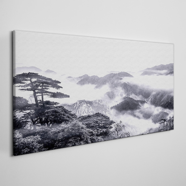 Obraz canvas Zahmlená horská panoráma