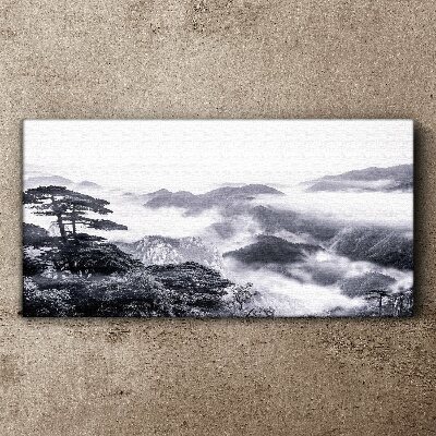 Obraz canvas Zahmlená horská panoráma