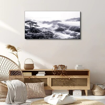 Obraz canvas Zahmlená horská panoráma